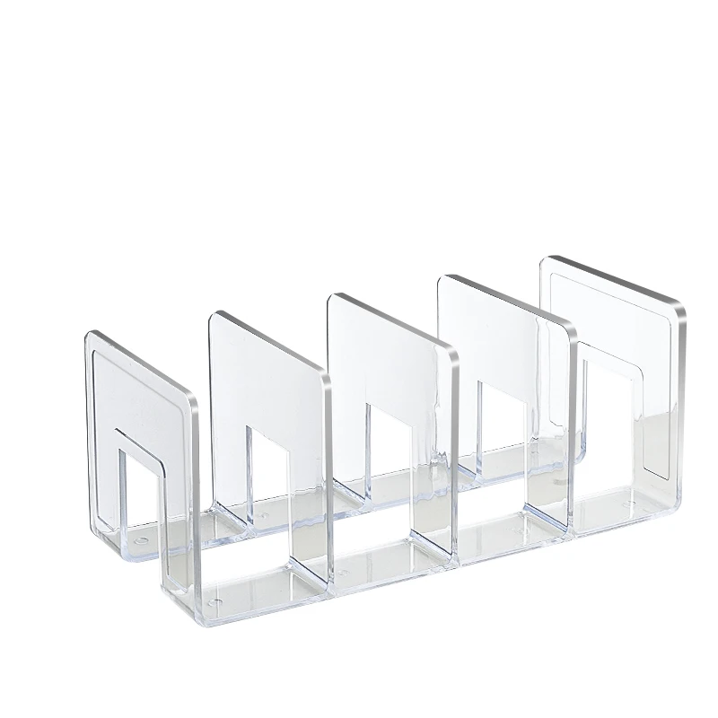 Desktop Book Stand Morandi Ps Transparent Student Book Storage Shelf Office Stationery Shelf