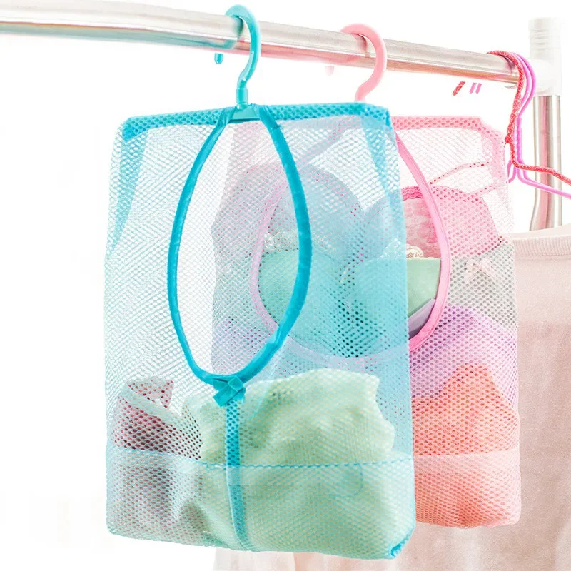 

2023NEW Storage Bag Bathroom Soap Towel Debris Draining Mesh bag Organizer Balcony Socks Underwear Drying Clothes Basket