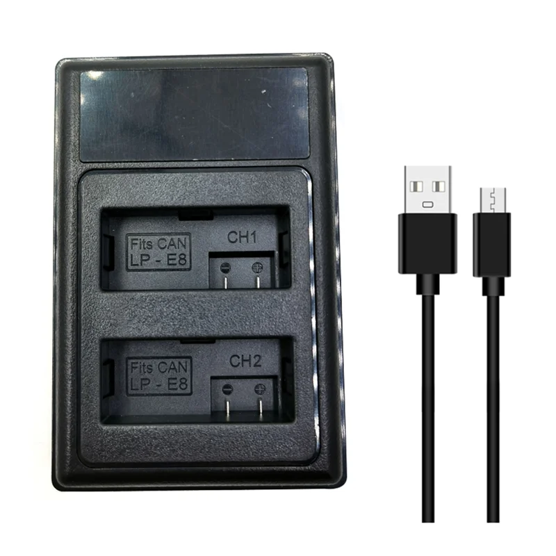 

LP-E8 Charger LCD USB Dual Battery Charger for Canon EOS 550D 600D 650D 700D Kiss X4 X5 X6I T2I T3I T4I T5I Camera