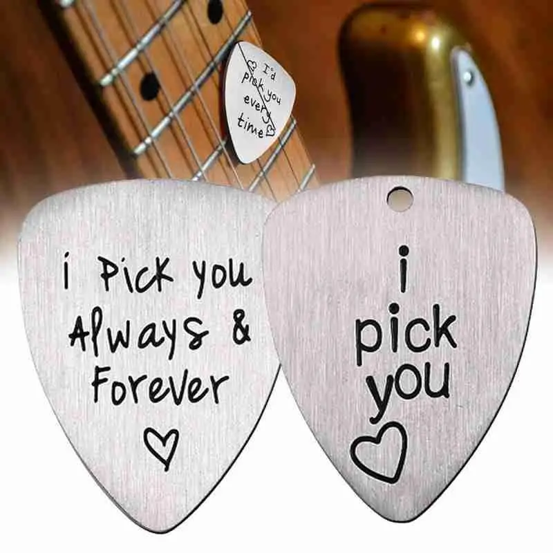 

Titanium Steel Carved Guitar Pick I Pick You Always Pick Guitar Ukulele Guitar Electric Acoustic Accessories Bass Smooth D3N1