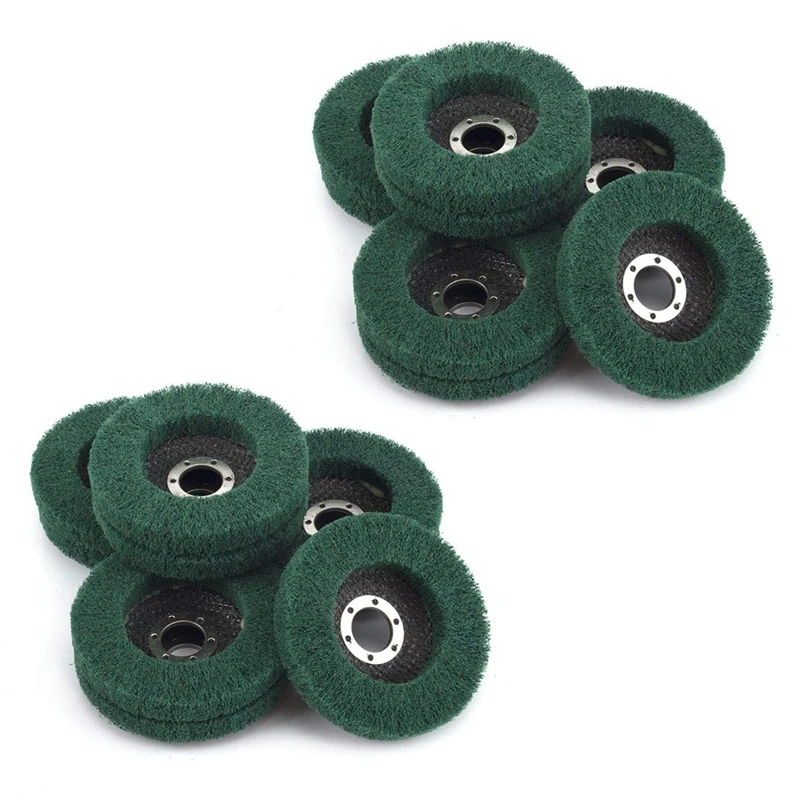 

10Pcs Nylon Fiber Flap Wheels Polishing Buffing Wheel Scouring Pad Grinding Disc For Angle Grinder For Metal Polisher