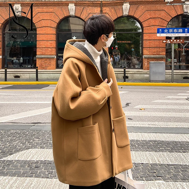 

Lamb fleece coat men's winter plush thickened winter coat loose large trend work clothes cloth windbreaker