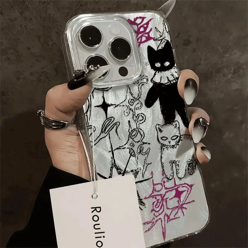 Милый чехол для телефона Cool Cat Y2K Samsung Galaxy A73 A72 A55 A54 A53 A52 A34 A33 A32 A23 A14 A13 5G Твердый с