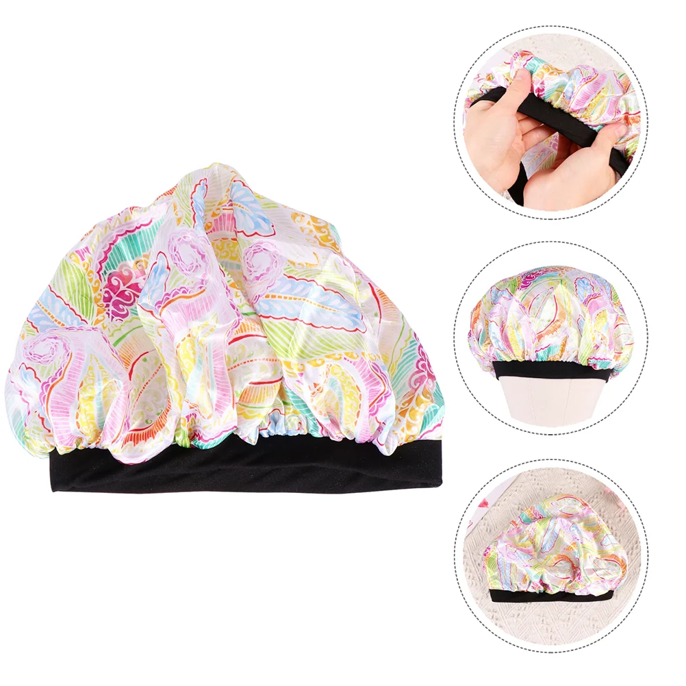 

Cap Hair Hatnightsleep Women Curly Sleeping Lady Chemotherapy Nightbonnet Silk Satin Washing Face Bath Elastic Nursespa Facial