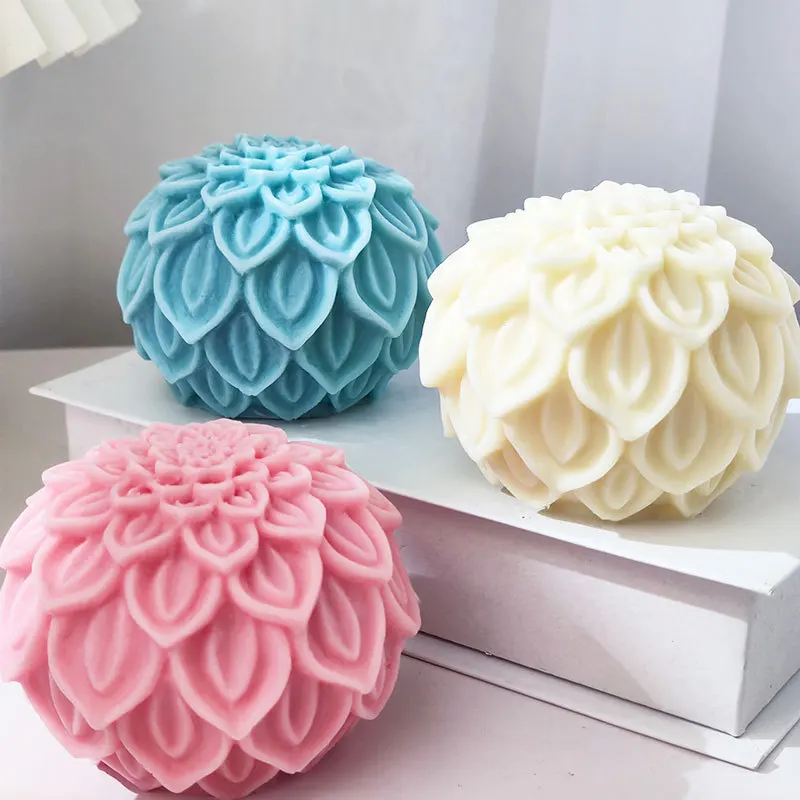 

3D Lotus Flowers Silicone Candle Mold Handmade Scented Gypsum Candle Making DIY Soy Wax Resin Soap Mould Craft Gifts Home Decor