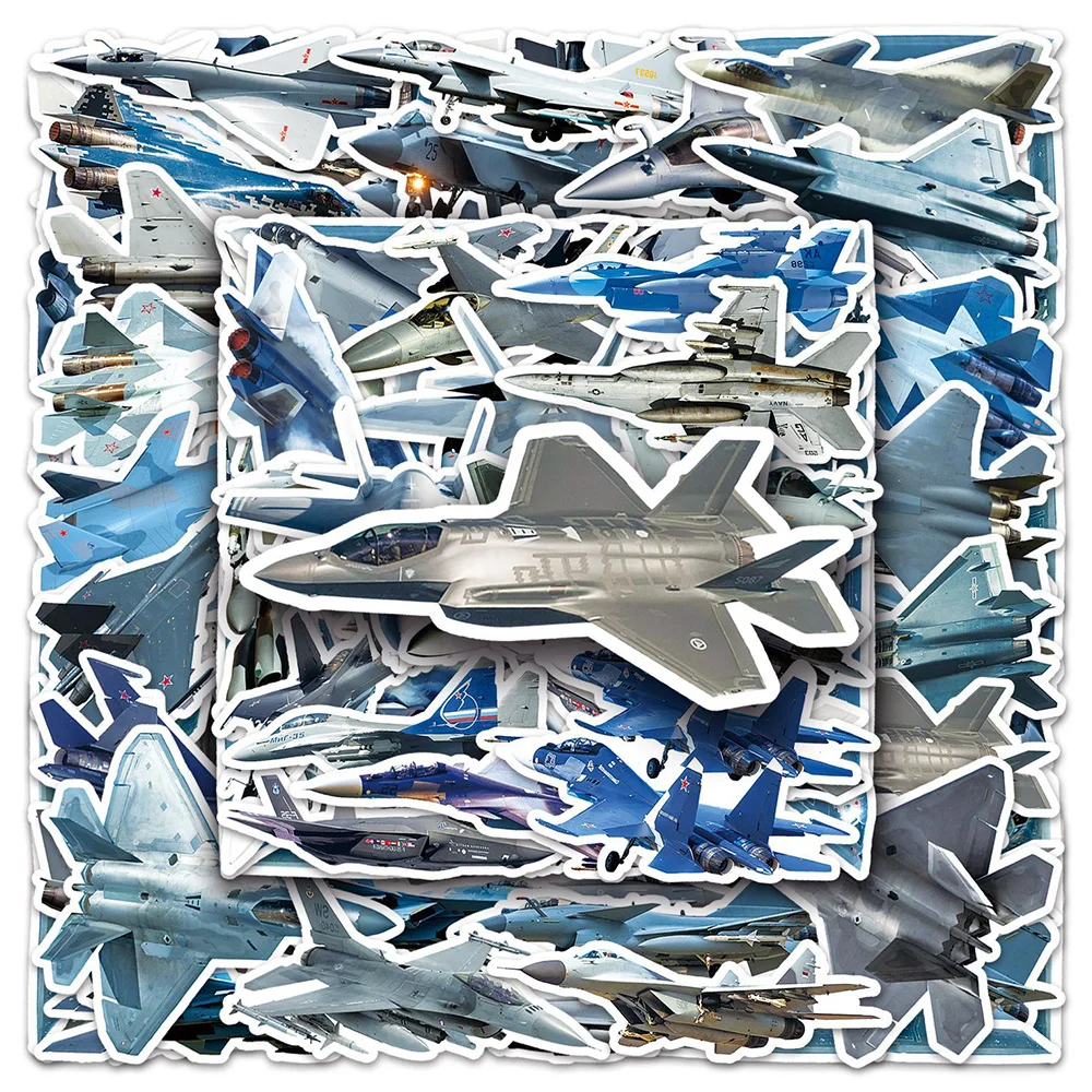 

10/30/50 PCS Fighter F22 F35 J20 T-50 Graffiti Stickers Decals Laptop Motorcycle Luggage Phone Bike Decoration DIY Sticker Toys