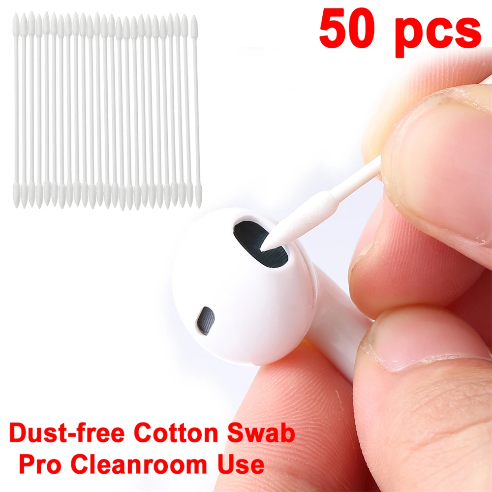 

25/50PCS Swab For Apple Airpods Case Earphone Phone Charge Port Apple Cotton Disposable Stick Cleaning Tool