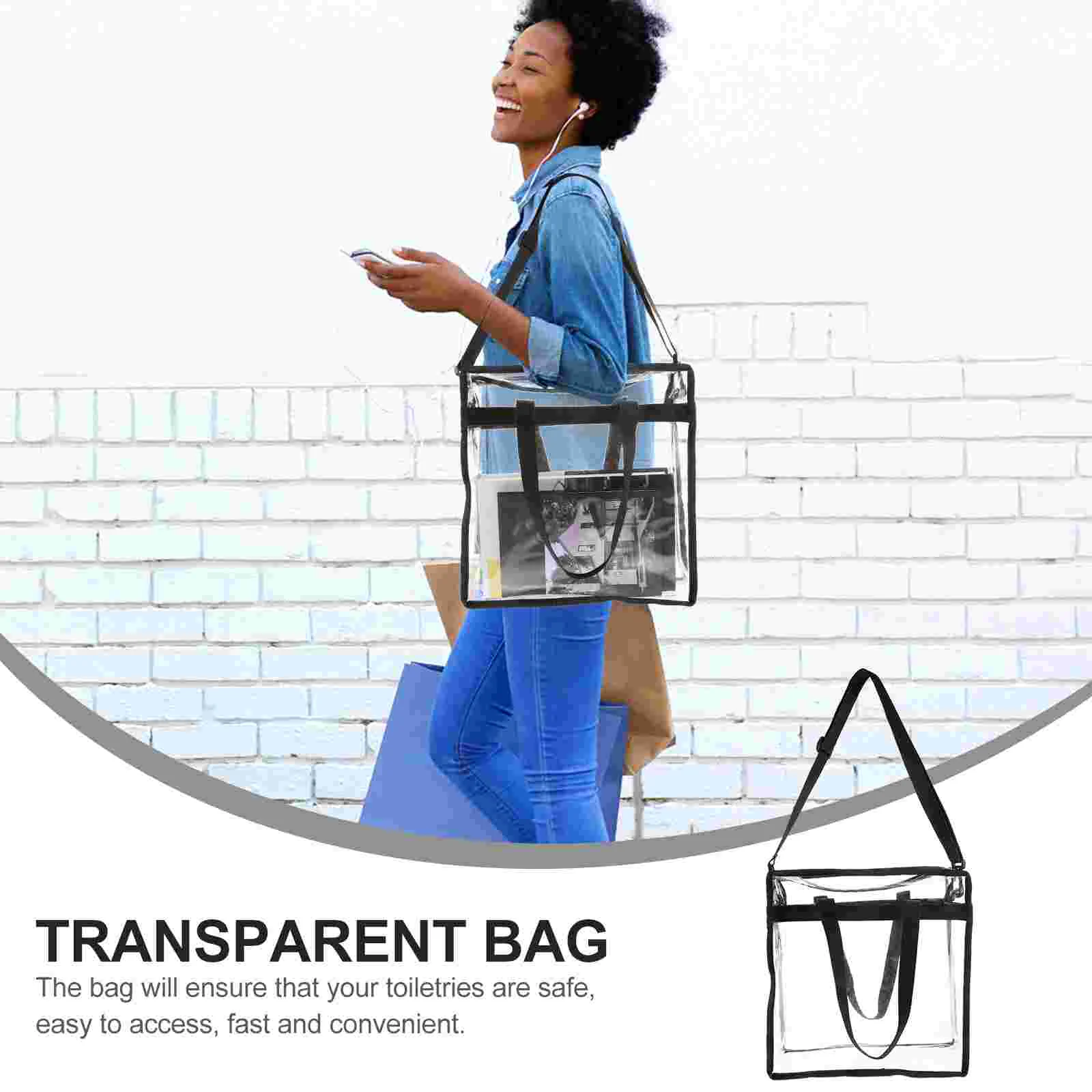 Shopping Bag Bouquet Gift Stadium Approved Purse Tote Women Travel Clear Wrap PVC Crossbody Bags Leisure