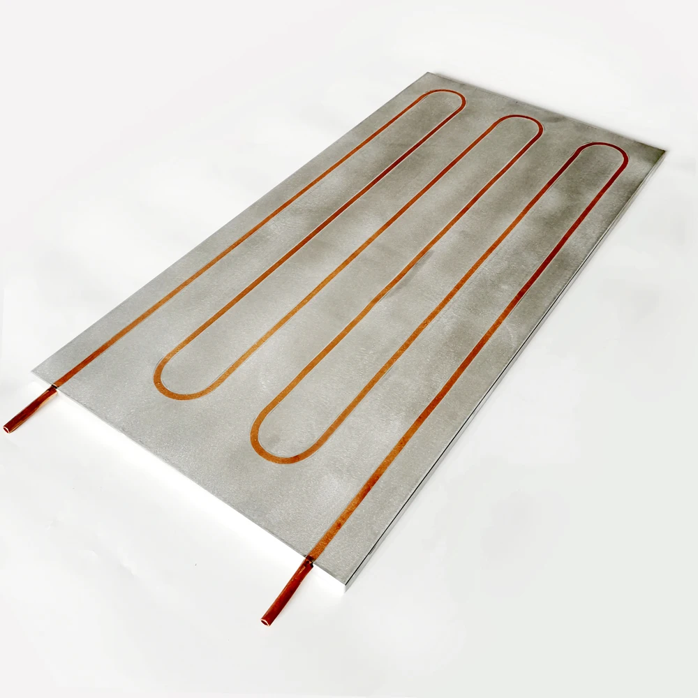 

Large embedded cooper tubes water cooling plate 200*15*800mm