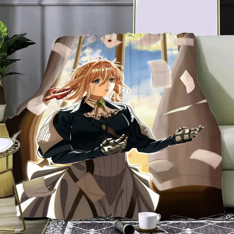 Одеяло с принтом аниме Violet Evergarden HD одеяла для пикника теплое одеяло мягкое и