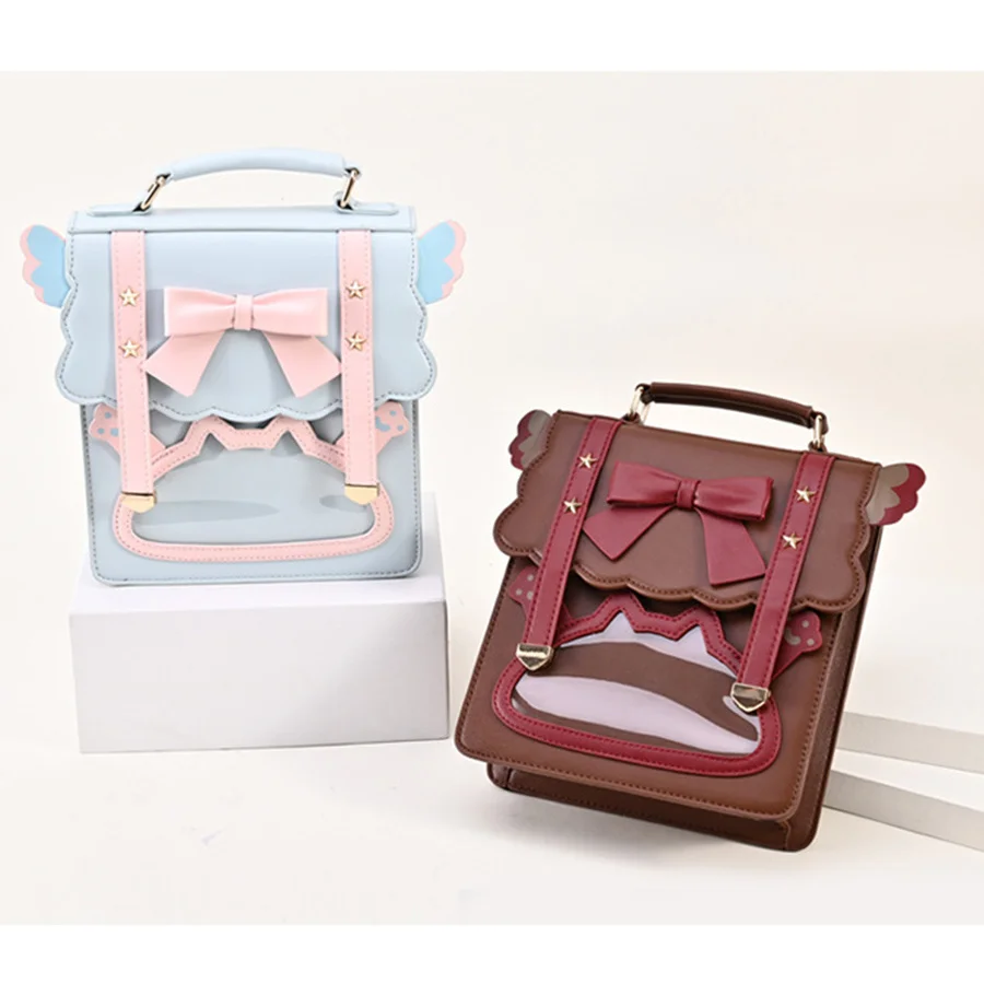 

Japanese Student Sweet Bow Backpack Vintage Jk Uniform Itabag Girls Crossbody Shoulder Bagpack Cos Gothic Lolita Kawaii Rucksack