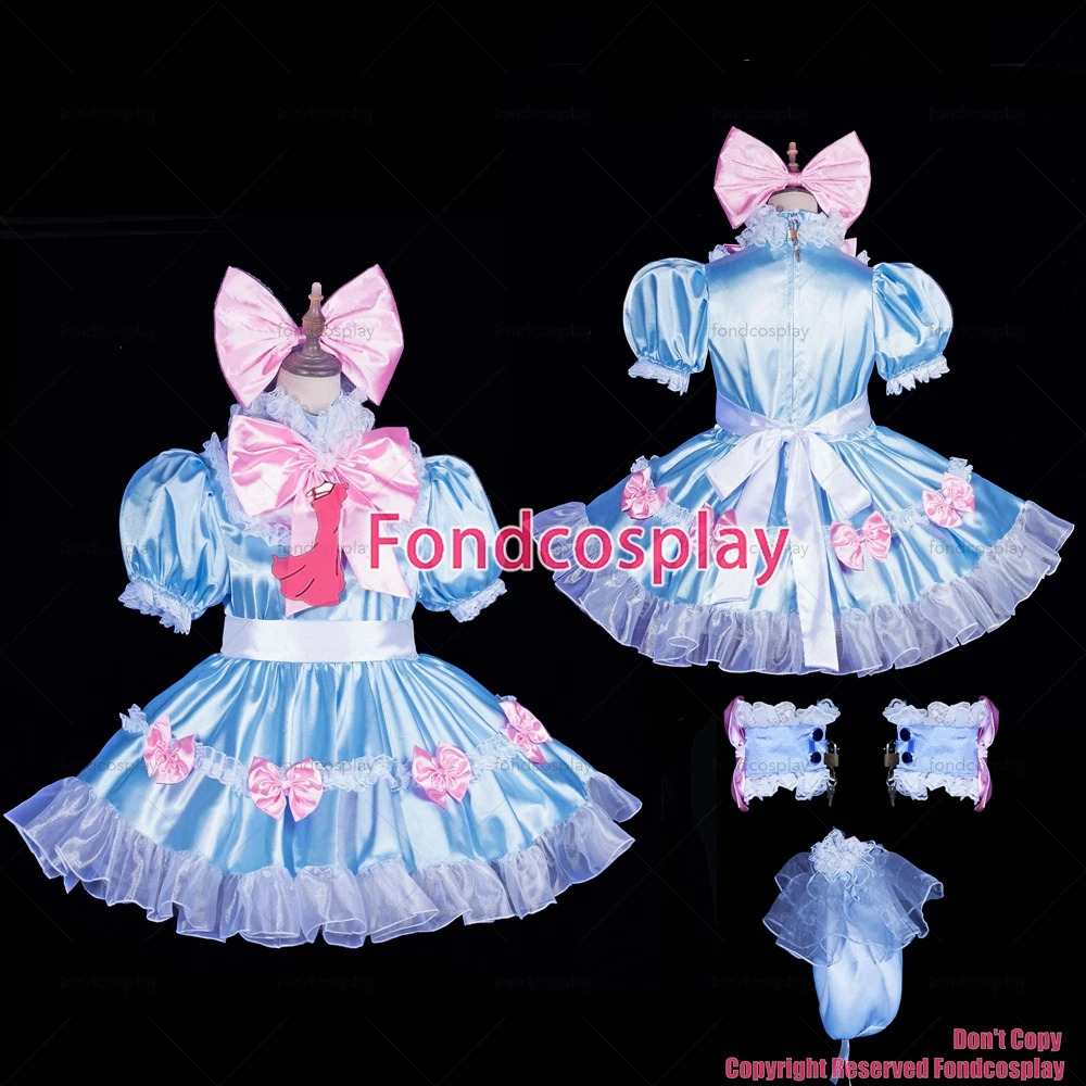 Сексуальная одежда для взрослых с крестом fondcosplay блестящая короткая замком Синяя