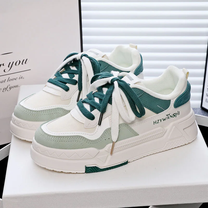 Obuwie damskie na płaskiej platformie UETEEY. Oryginalny biały Tufin. Wygodny