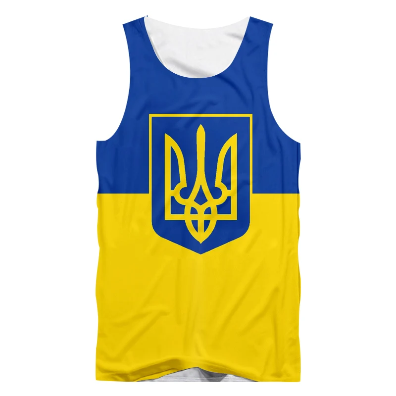 

CJLM UKRAINE Vest Sports Team Name Number Ukr Tank Top 3D Print DIY Shirt Casual Men's Clothing Oversized Sportswear Dropship