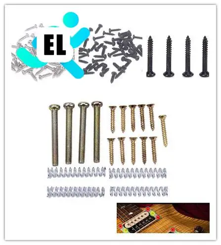

12Pcs Guitar Humbucker Pickup Ring+Mounting Screws Set Kits Height Screw W/Spring Black Easy Install Accessories
