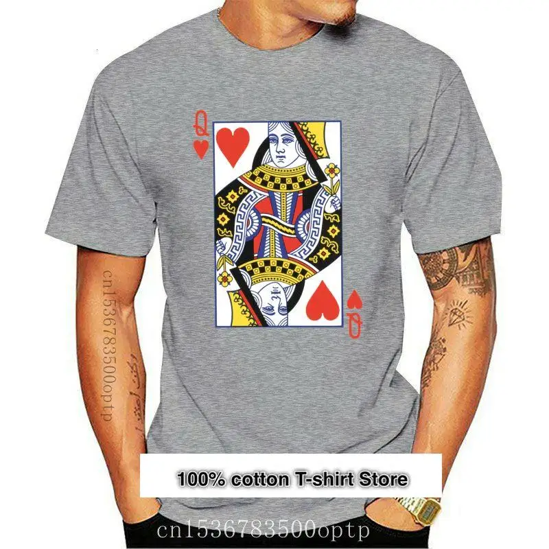 

Camiseta de la Reina de los corazones para hombre, camisa унисекс с принтом карт, top
