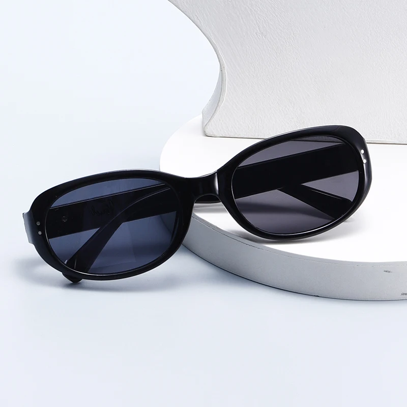 Fashion Sunglasses New Oval Frame Sun Glasses Retro Small Eyeglasses Y2K Street Photo Female UV400