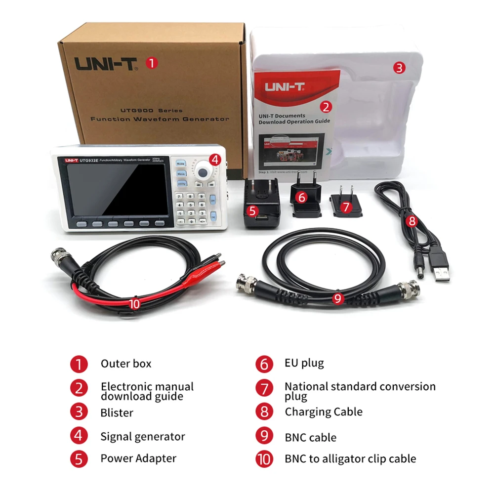 UNI-T UTG932 UTG962 функция произвольной формы генератора сигналов двухканальный 200 мкс/с