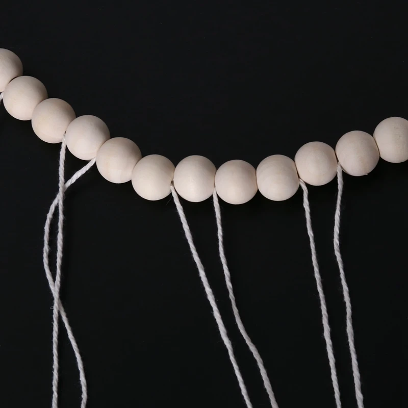 Настенный подвесной Макраме-Большой макраме с деревянными бусинами-богемный