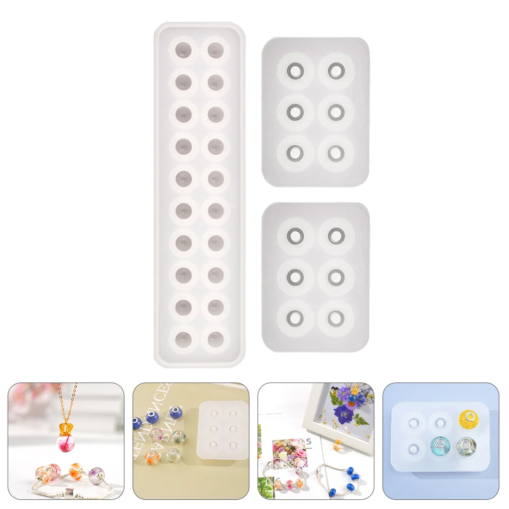 

3 Pcs Pendant Silicone Mold DIY Manual Die Reverse Mould Molds Epoxy Resin Silica Gel Bracelets Beads