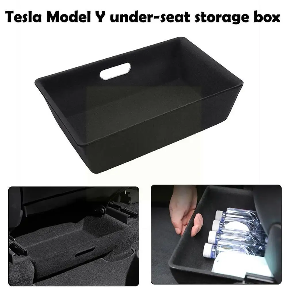 

Car Under Storage Box For Model Y High Capacity Organizer Felt Cloth Drawer Holder Car Interior Accessories Q5o7