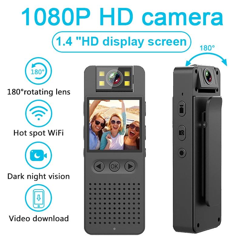 HD Action Camera Police Law Enforcement Small Camera Micro Body Camcorder 1080P Infrared Night Vision Wifi Hotspot Sports Camera