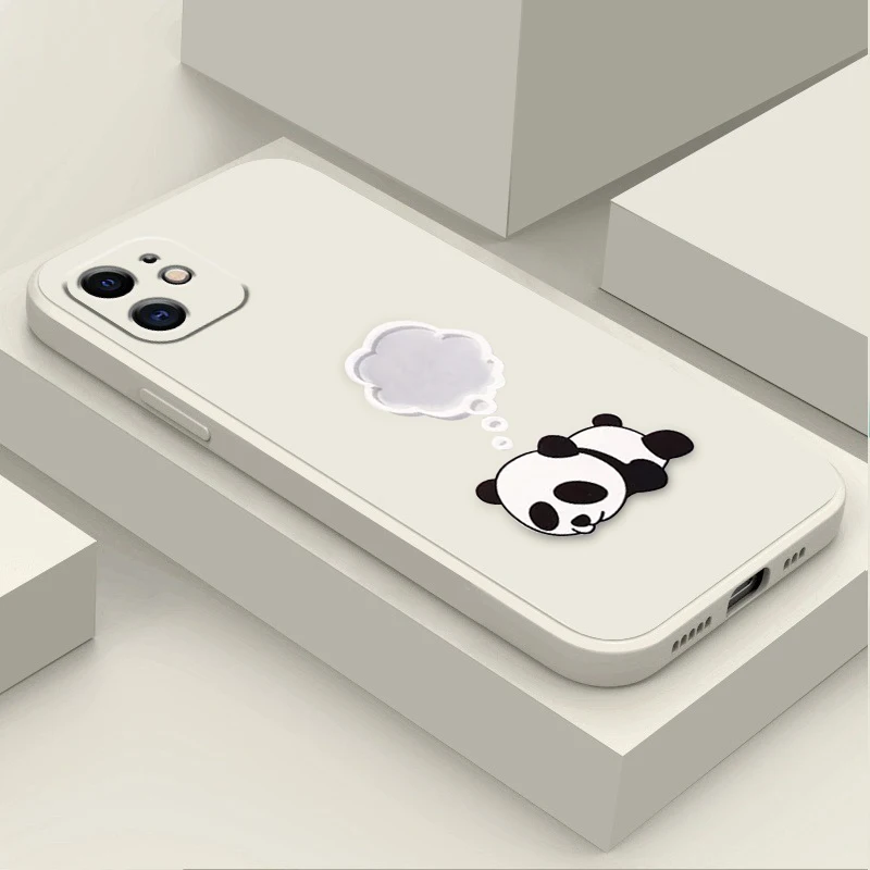 

Creative Bear Panda Animal Phone Case For iPhone 13 12 11 Pro Max XR XS X 7 8 Plus SE 2020 Mini Shockproof Lens Protection Cover