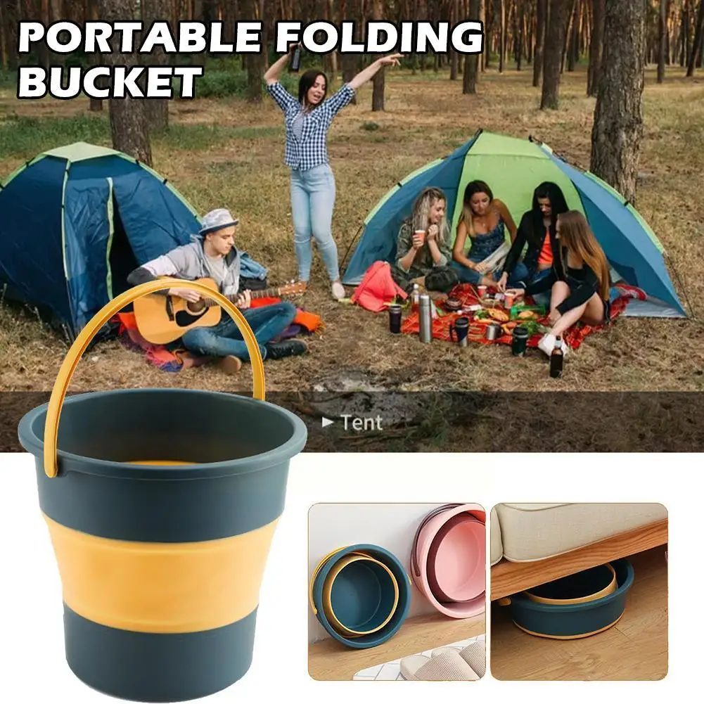 

5/7/10l Folding Water Bucket Silicone Bucket Camping Home Large Laundry Products Bathroom Kitchen Supplies Basket Accessori R2p9