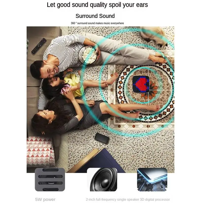 Портативная Bluetooth-колонка в стиле ретро со светодиодным дисплеем