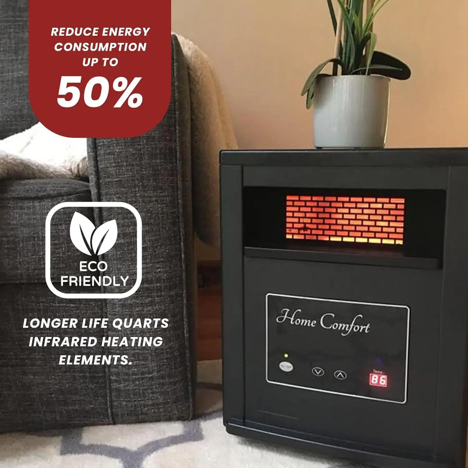 Инфракрасный обогреватель мощностью 1500 Вт для домашнего комфорта —