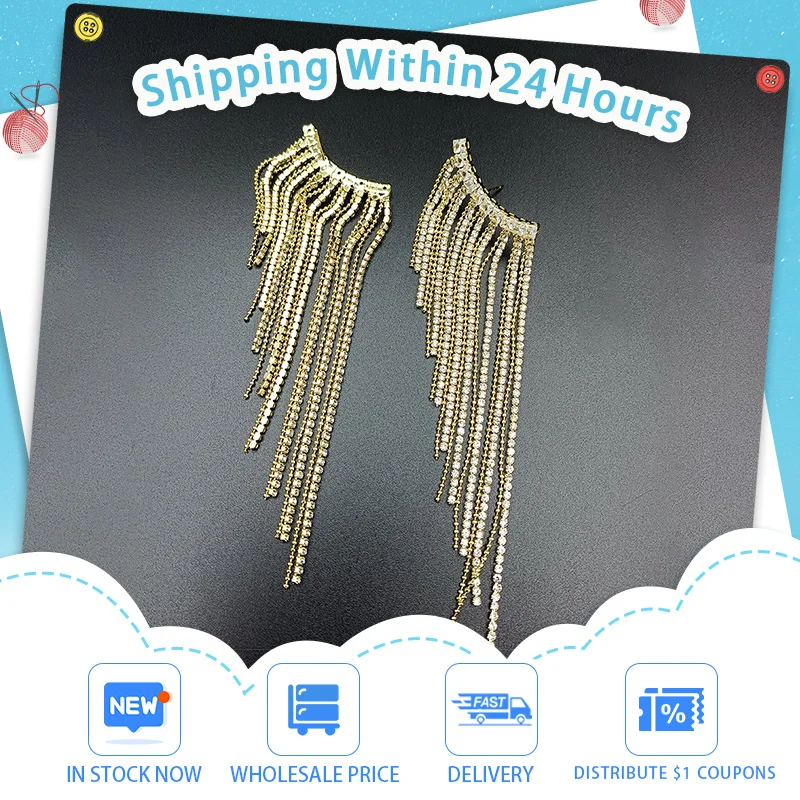 MUZHI Fashion Earring Long Statement Gold Color Tassel  Earrings Women Female Wedding Daily Pendant Accessories Wholesale