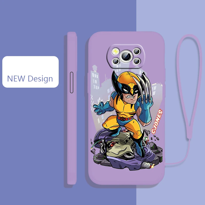 Силиконовый чехол для телефона с жидкостью и веревкой Xiaomi POCO X3 NFC F3 GT M4 M3 Pro M2 C3 X2 11 -