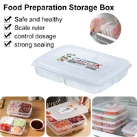 food preparation storage box 4 gridsmeat onion ginger dishes crisper transparent refrigerator frozen meat compartment box