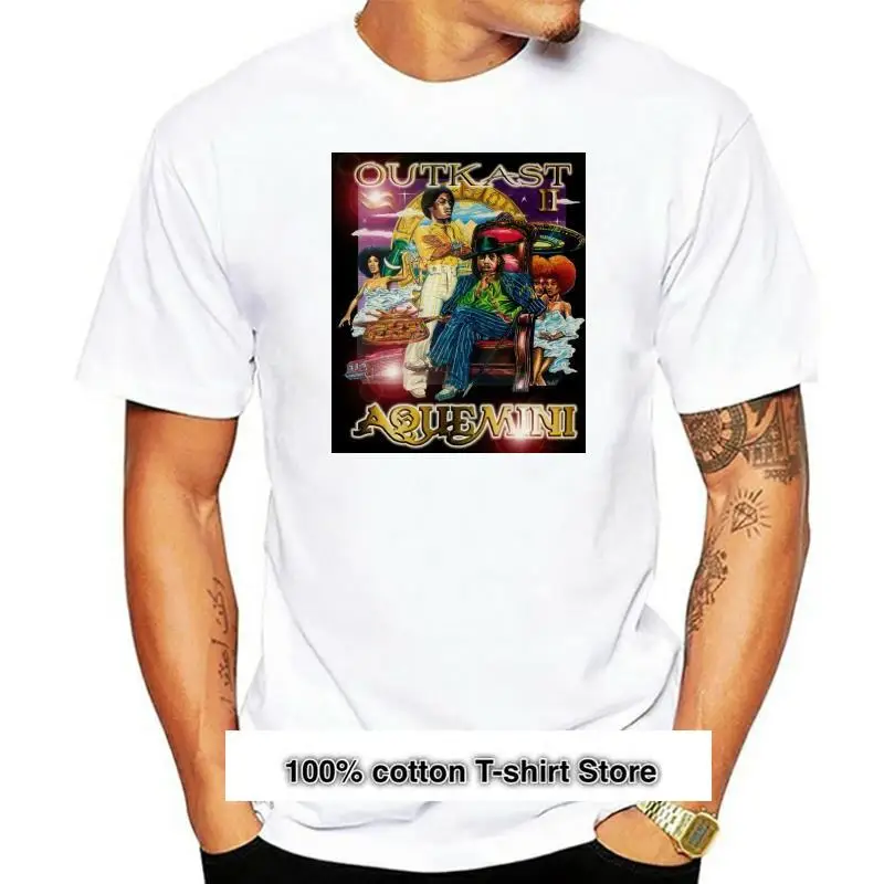 

Camiseta de música de Outkast Aquemini Rap para hombre, Camisa ajustada en blanco y negro, Hip Hop, B, nueva