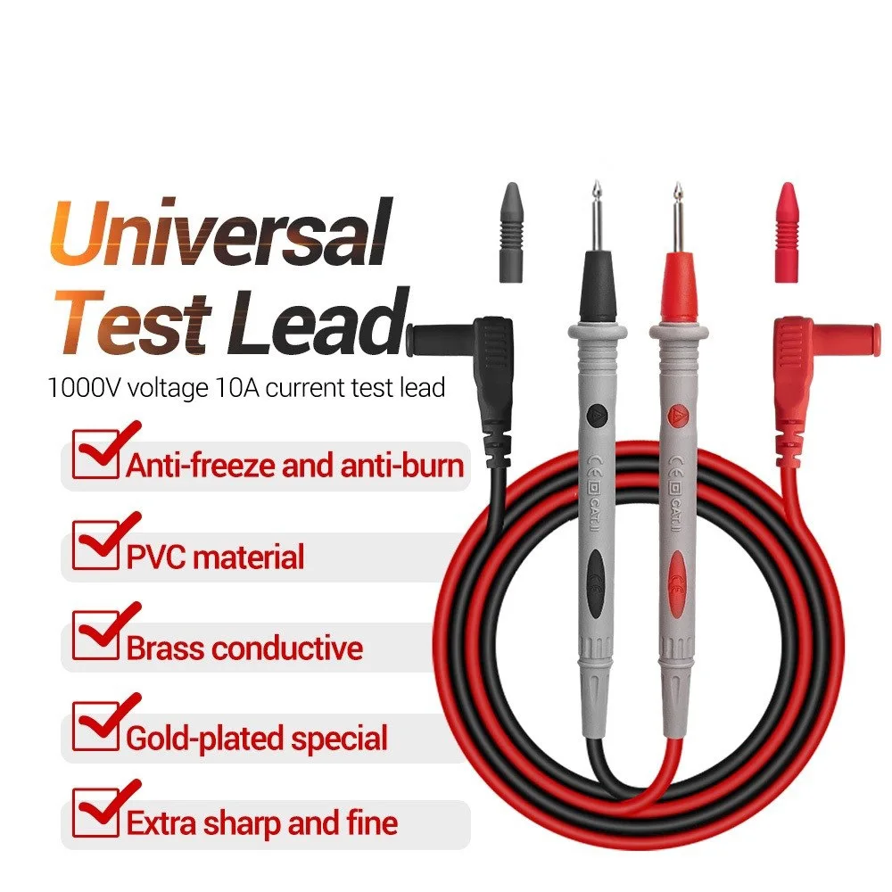 

1 Pair Digital Multimeter Probe Soft-silicone-wire Needle-tip Universal test leads with Alligator clip For LED tester Multimetro