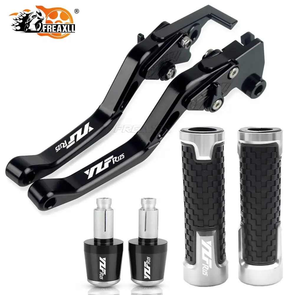 

Motorcycle Adjustable Extendable Brake Clutch Levers For YAMAHA YZFR125 YZF-R125 YZF R125 all years Handlebar Hand Grips ends