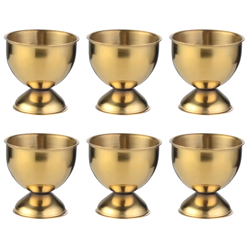 

6Pcs Stainless Steel Egg Cups Creative Convenient Egg Holders Egg Stand Cups Boiled Egg Cups Small Beer Wine Cups for Home