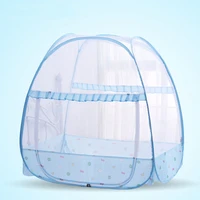 Crib Mosquito Net Free Install Yurt Anti-fall Baby Bed Mosquito Net Large Space Double Door 360° Anti Mosquito Kids Outdoor Tent
