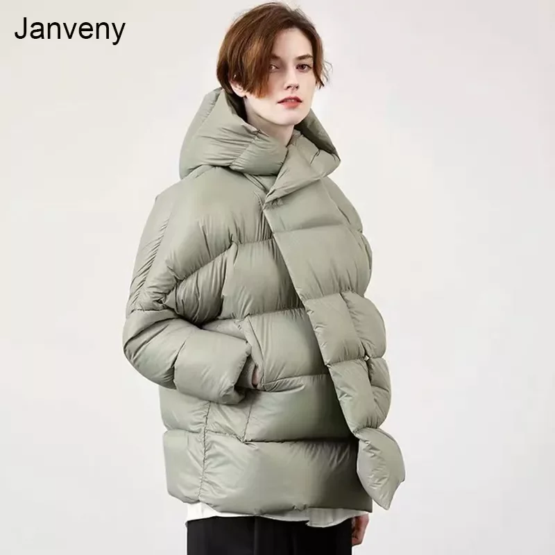 2022NEW Winter Short Down Jacket Women 90% Duck Down Coat Hooded Ultra Light Loose Overcoat Female Puffer Parka Snow Outwear