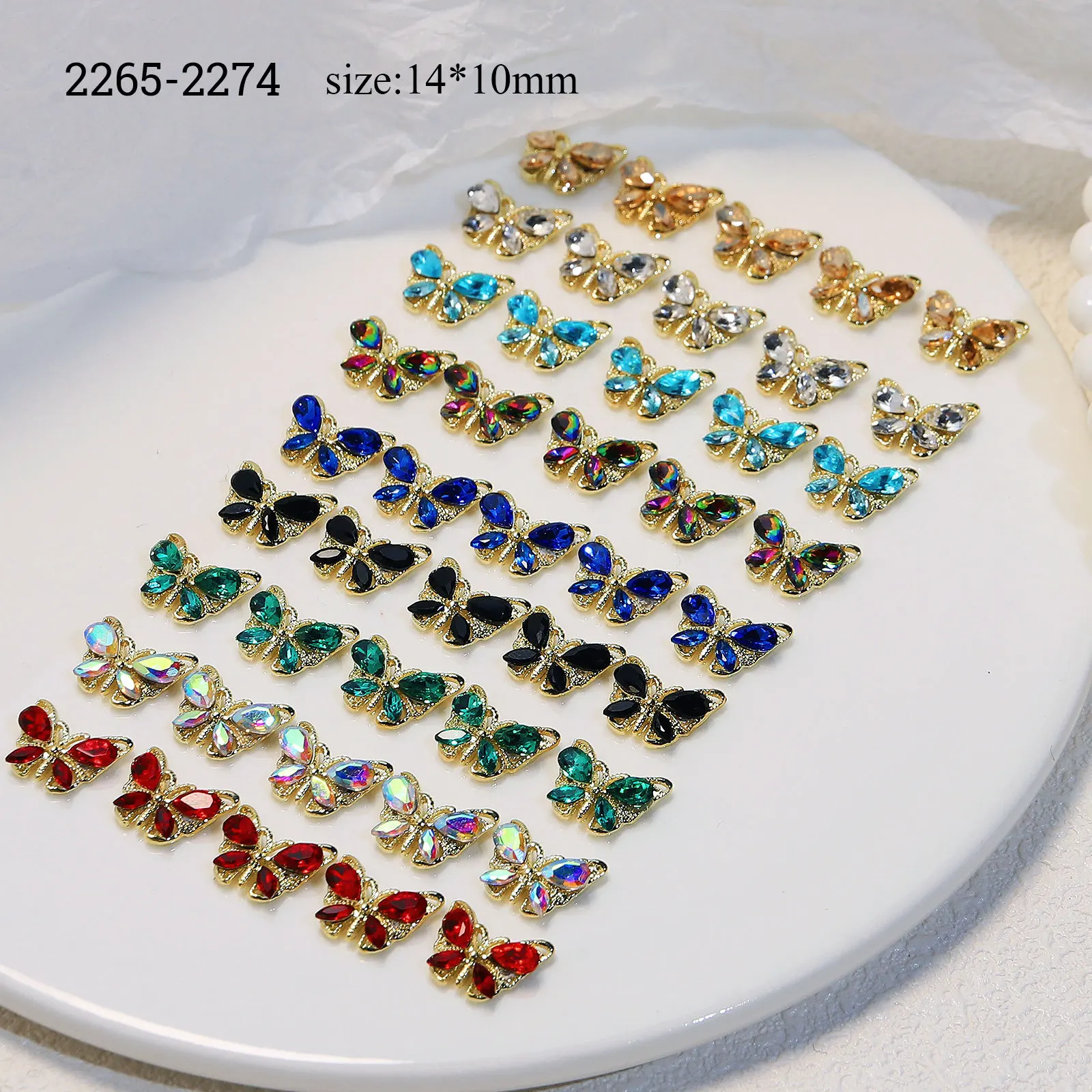 

10Pcs Butterfly Nail Art Decorations Magic Crystals Metal Alloy Design Nails Charms Parts Vivid Butterfly Women Nail Art Jewelry