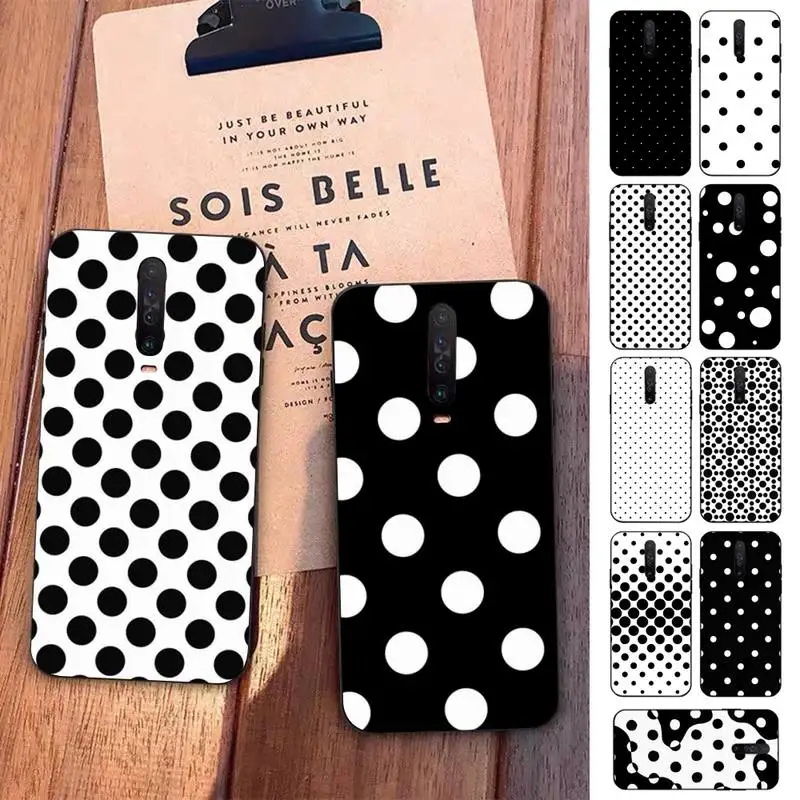 

Black And White Polka Dot Phone Case for Redmi 5 6 7 8 9 A 5plus K20 4X S2 GO 6 K30 pro