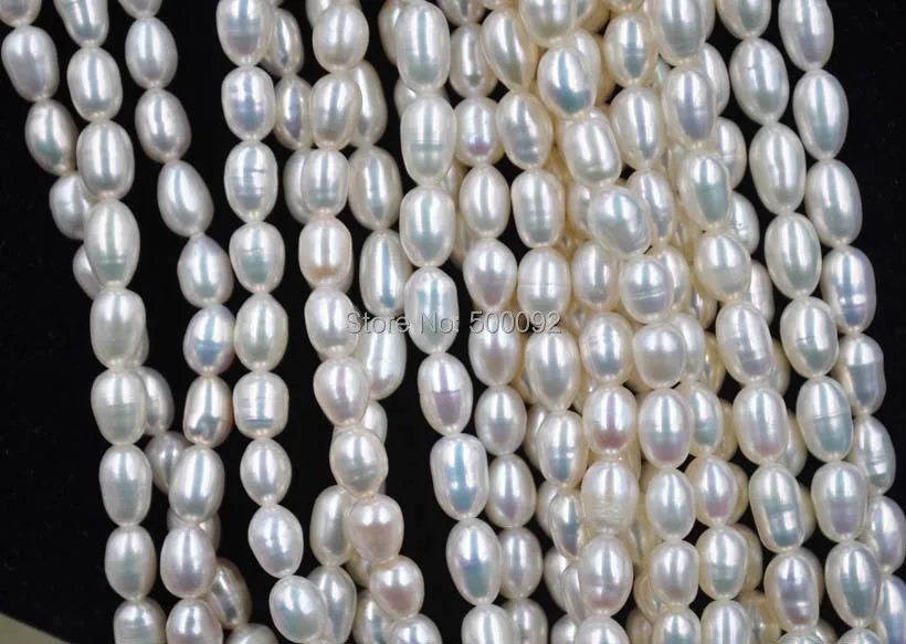 

wholesale 10 strands 5-5.5mm rice freshwater cultured pearl lots #Q20543