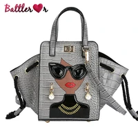 novelty lady face crossbody bag for women fashion purses and handbags designer shoulder bags party clutch bat bag casual totes