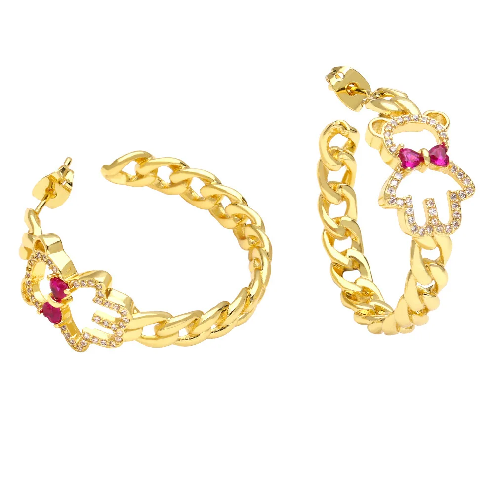 

Earrings Fashionable and Cute Girl Style Ins Bow Bear Earstuds Earrings Earrings Women's Little Bear Cute Earrings