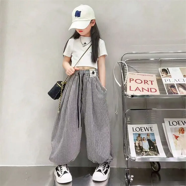 

2 шт., футболка с коротким рукавом и штаны для девочек