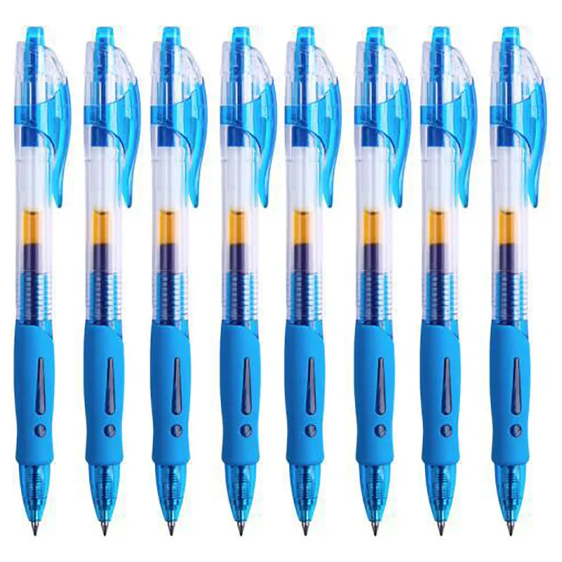 

8 шт./компл., выдвижные гелевые ручки, шариковая ручка с черными/красными/синими чернилами для письма, сменные стержни, офисные аксессуары, школьные принадлежности, канцелярские принадлежности