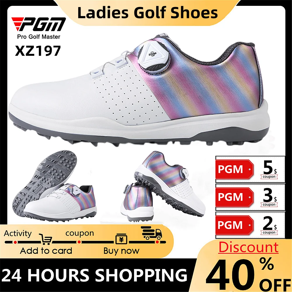 Golf Shoes Ladies New Anti-Slip Sneakers Rotating Laces Colorful Sneakers Waterproof Wear-Resistant Casual Fashion Women's Shoes