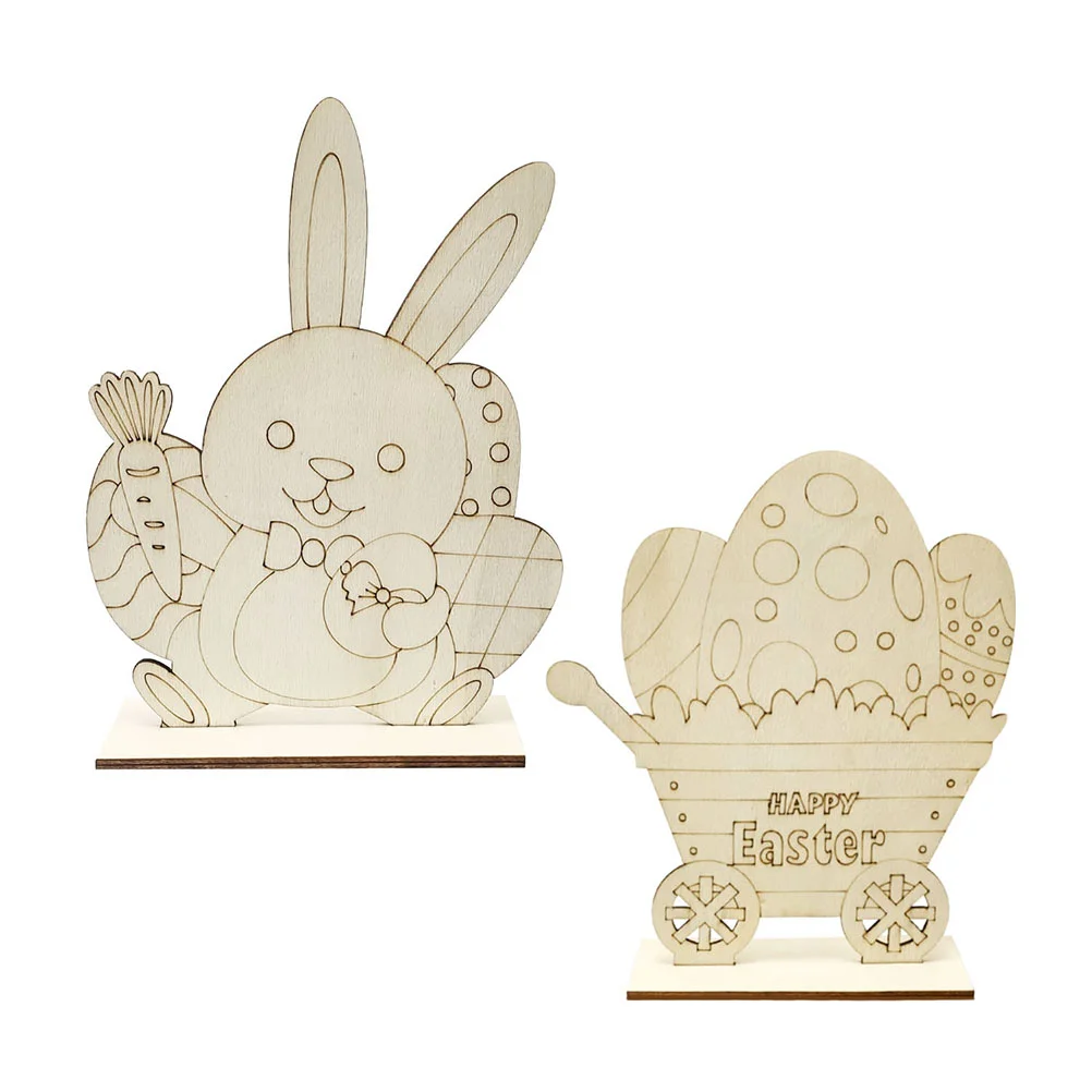 

2pcs Sign Egg Bunny Sign Cutouts for Party Ornament Color