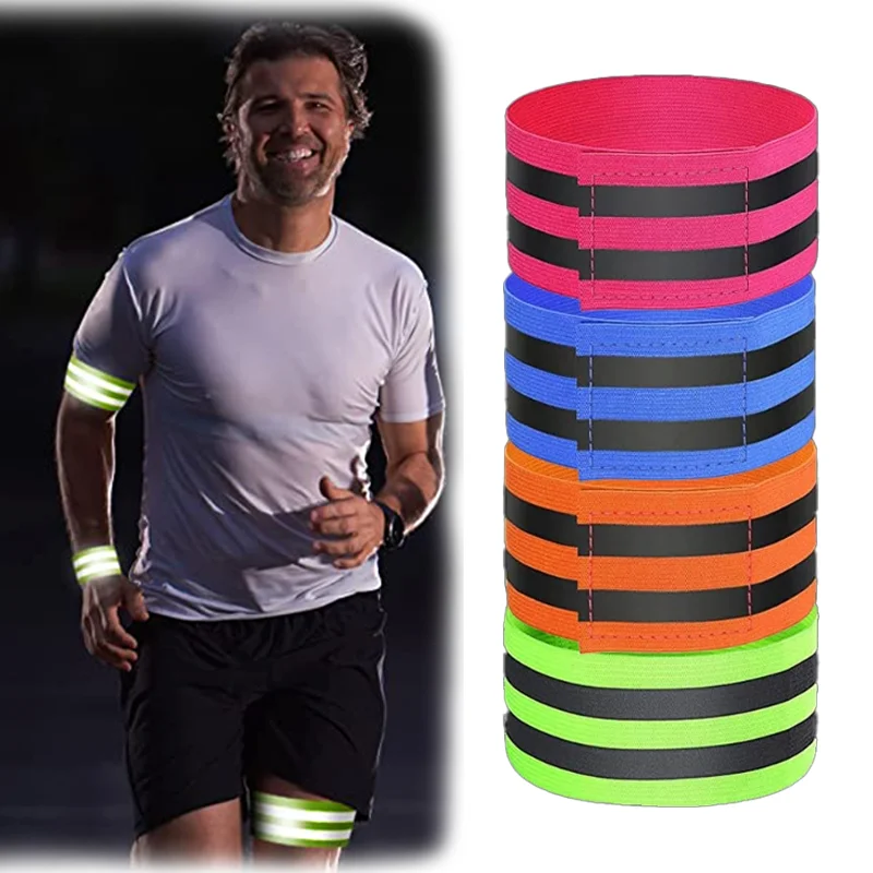 

1Pcs Reflective Strips Warning Reflective Bands Elastic Webbing Bind Pants Hand Leg Strap Armband Wristband Tape Safety Straps