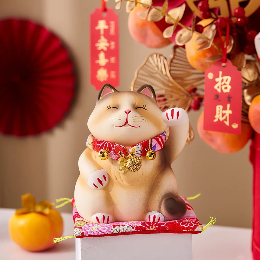 Китайский стиль Новогоднее украшение для дома прекрасный кот Beckoning керамические